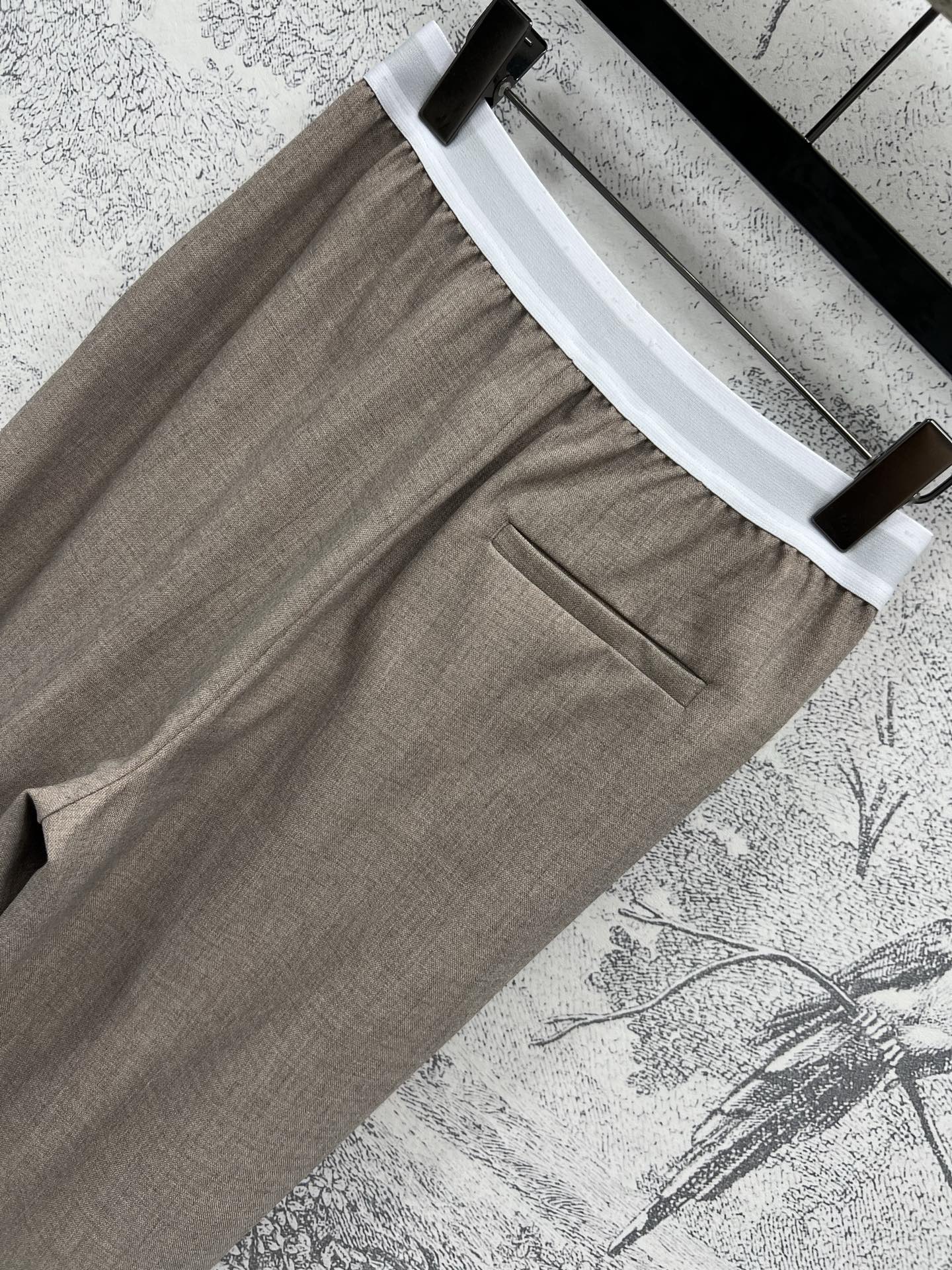 Loewe 25 Logo Ribbon Pants Ligth Brown Polyester Fiber