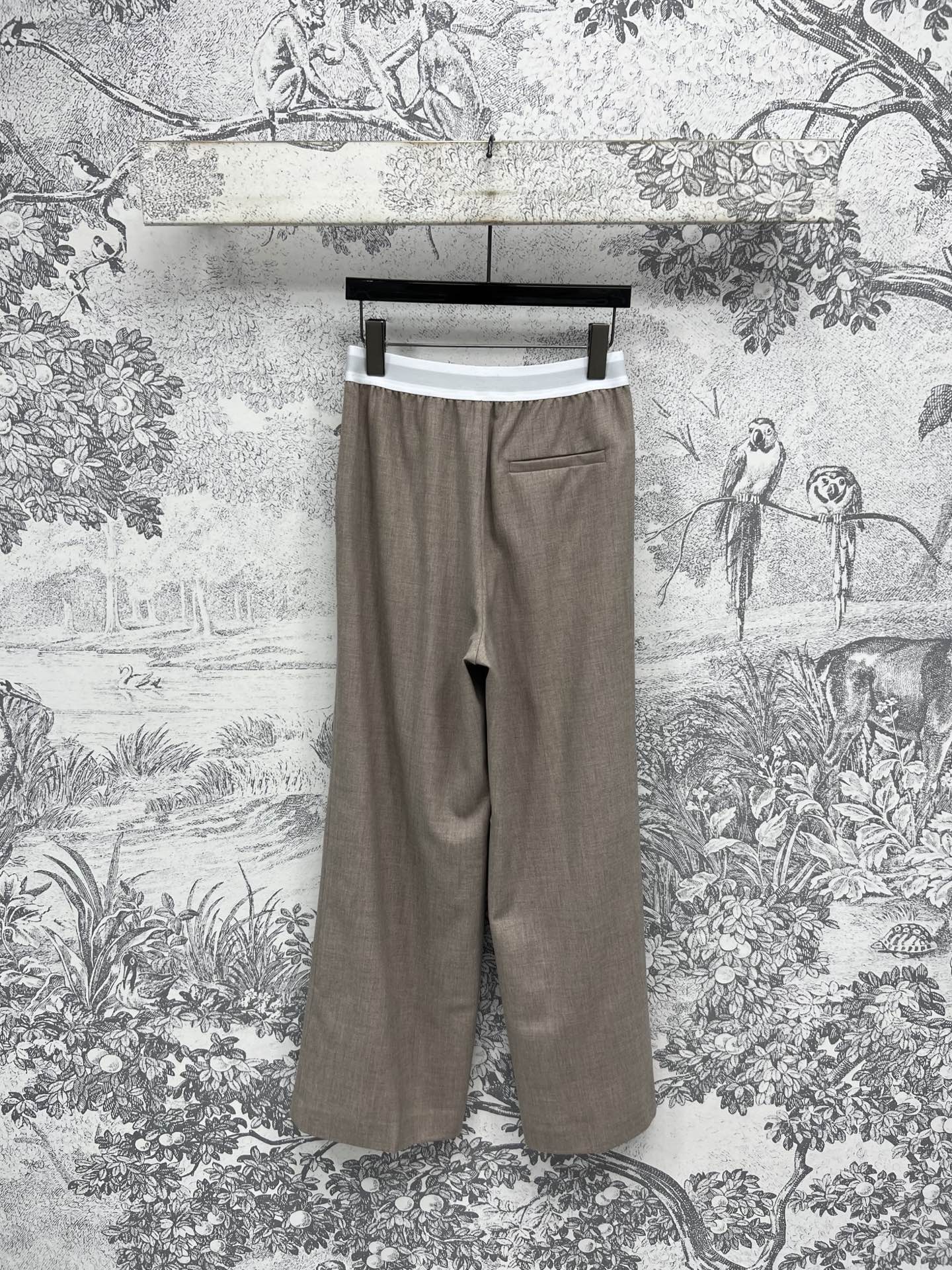 Loewe 25 Logo Ribbon Pants Ligth Brown Polyester Fiber