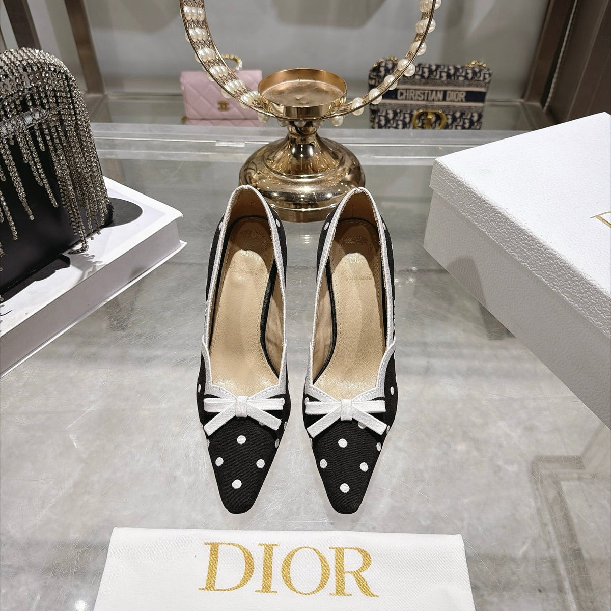 Dior 2026 Embroidered Romance Pumps 85mm Cotton 951396