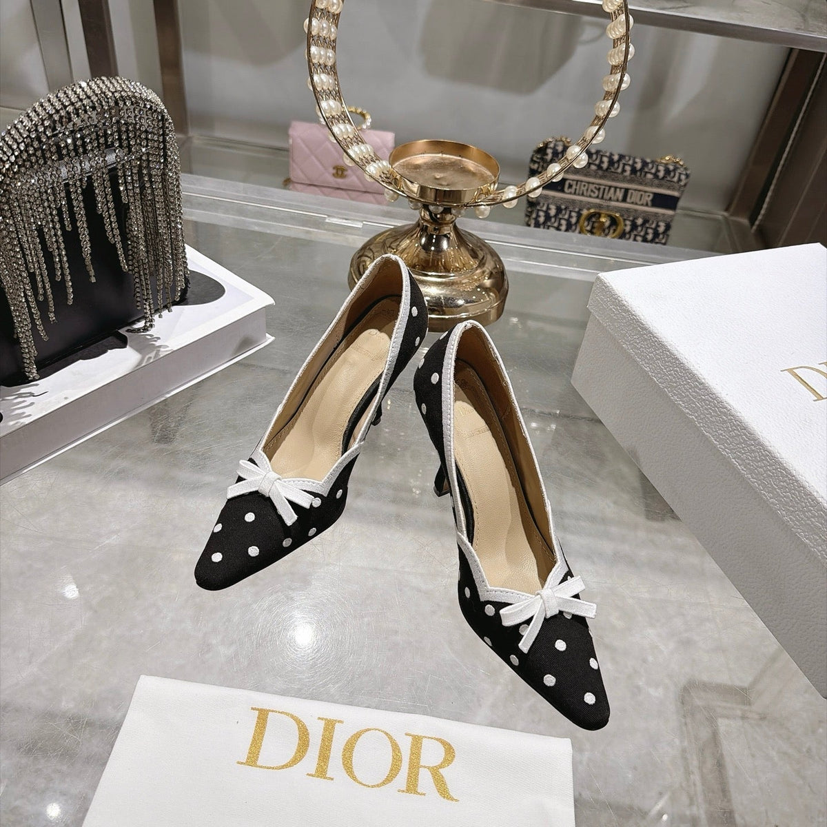 Dior 2026 Embroidered Romance Pumps 85mm Cotton 951396