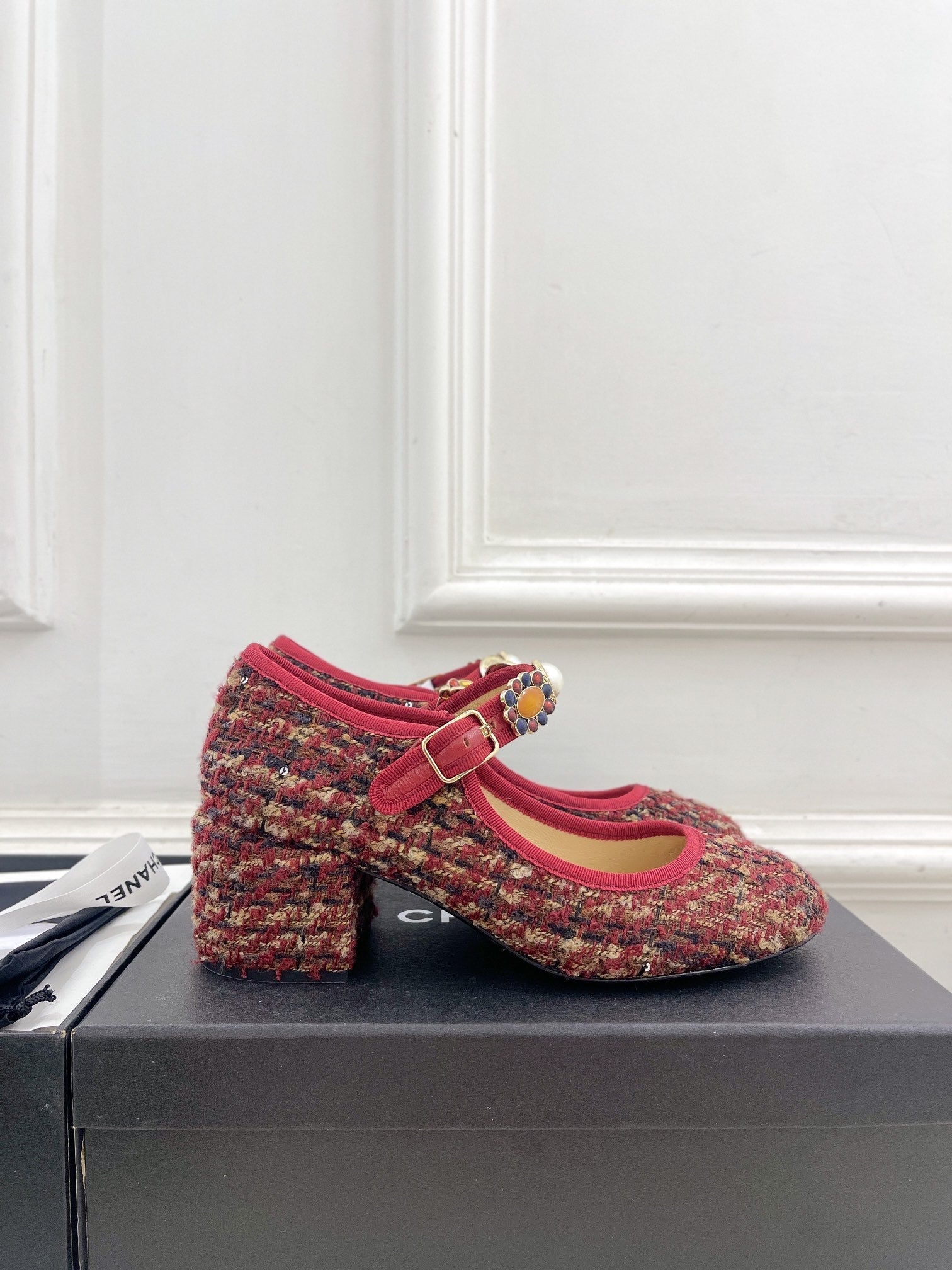 CC High Mary Janes 55mm Colorful Wool Tweed And Fabric 948821