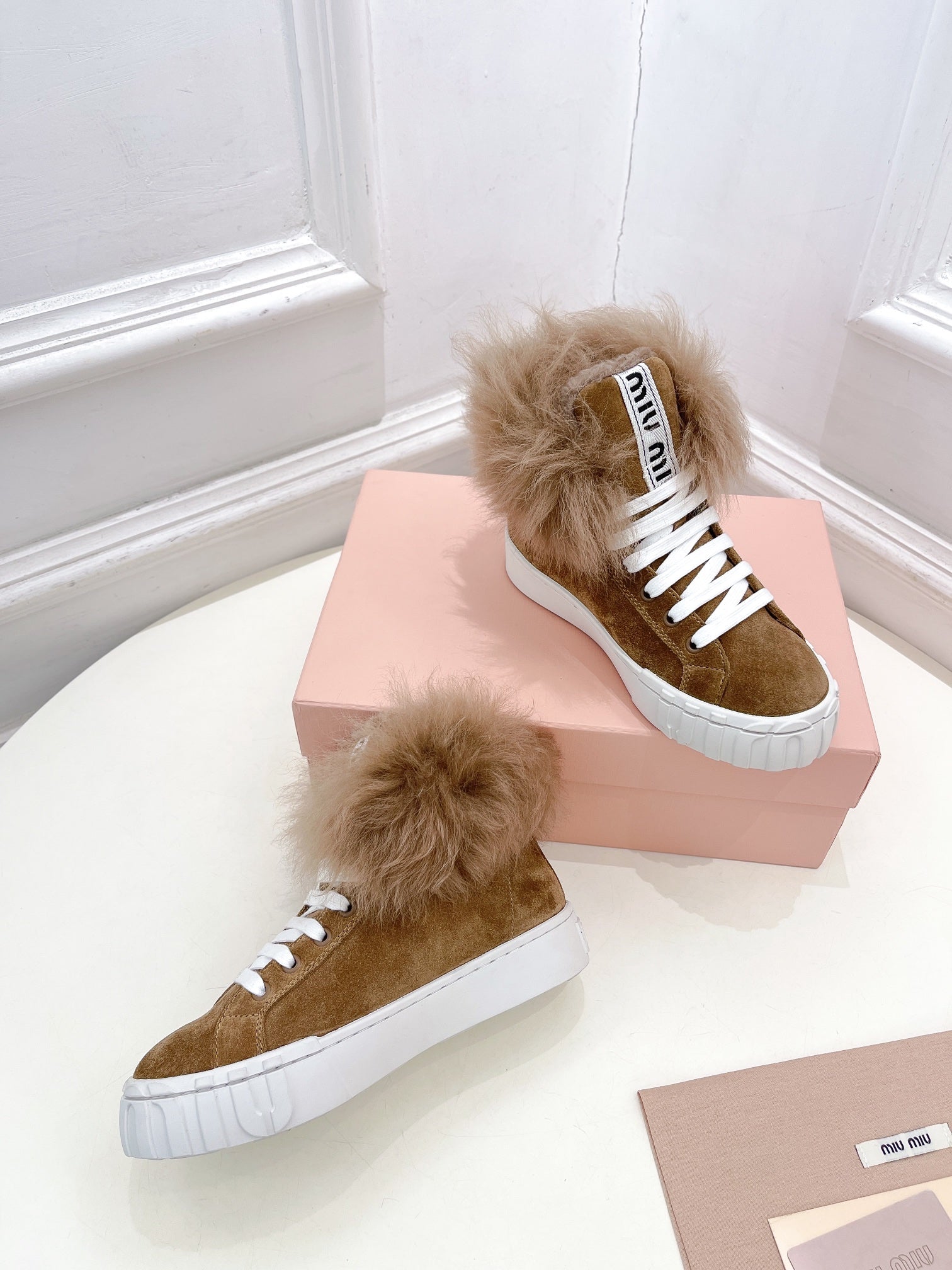 Miu Ankle Boots Tawny Wool