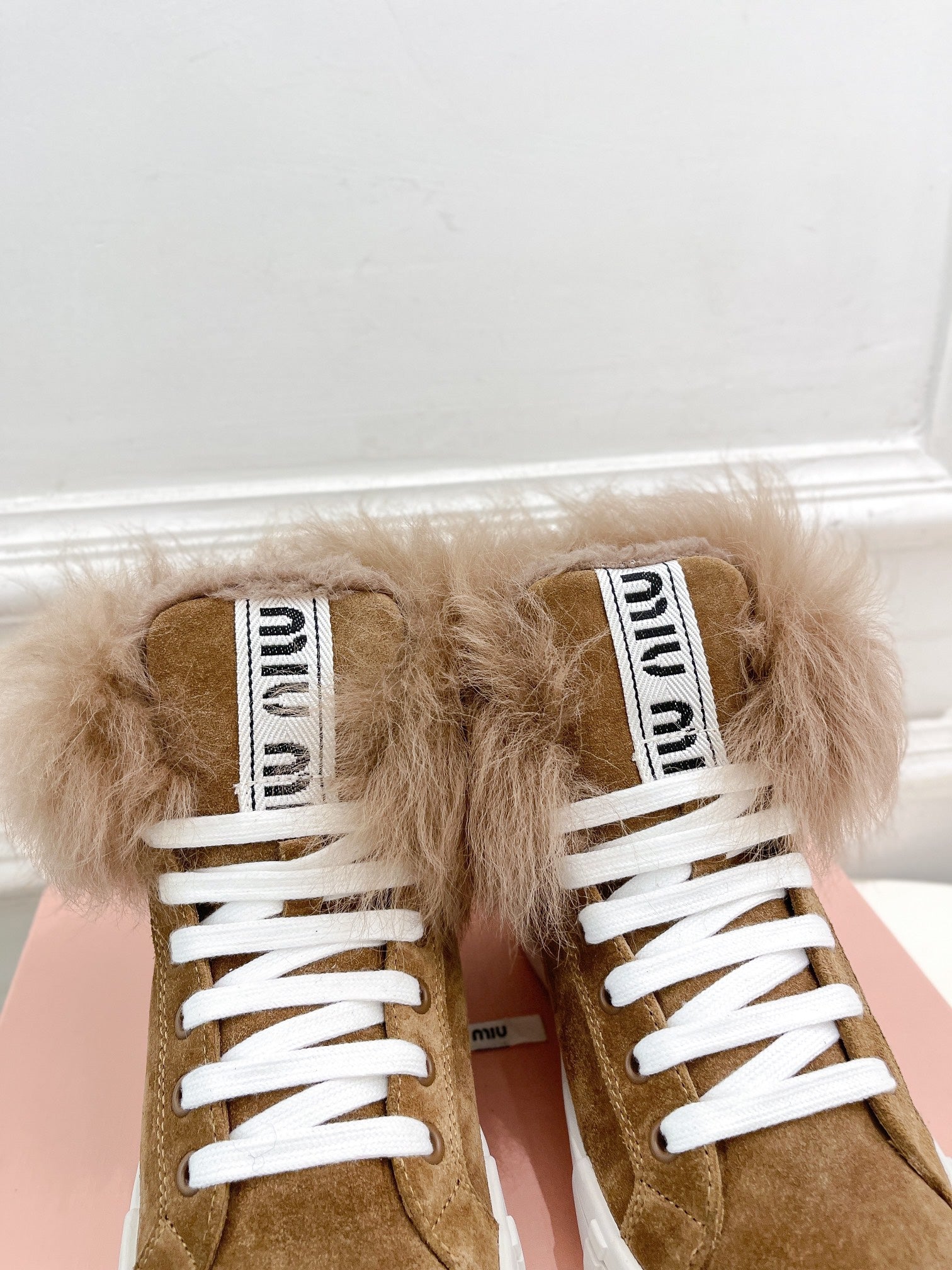 Miu Ankle Boots Tawny Wool