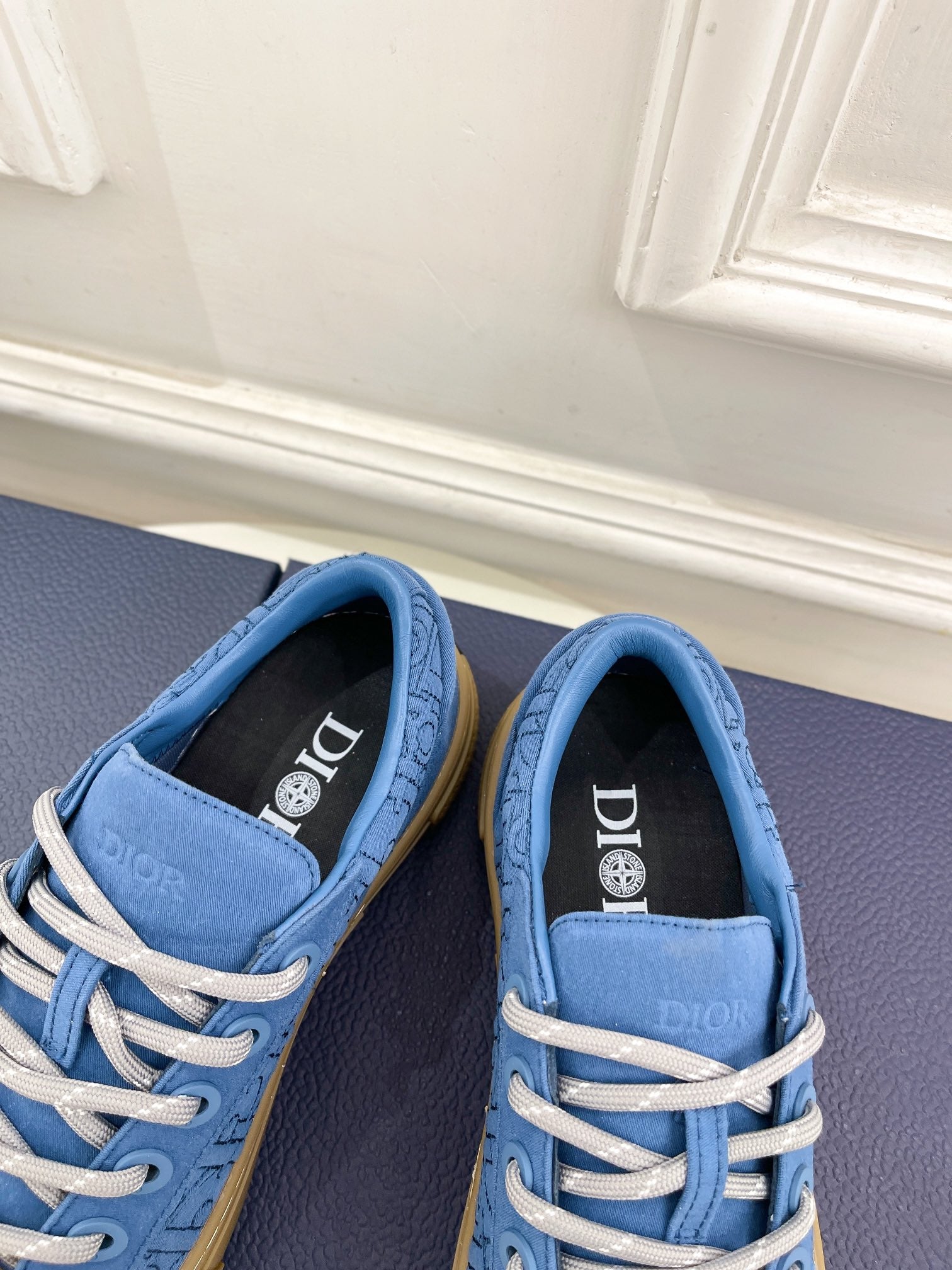 CD B33 Sneaker 30mm In Blue Monogram Denim Fabric 988199