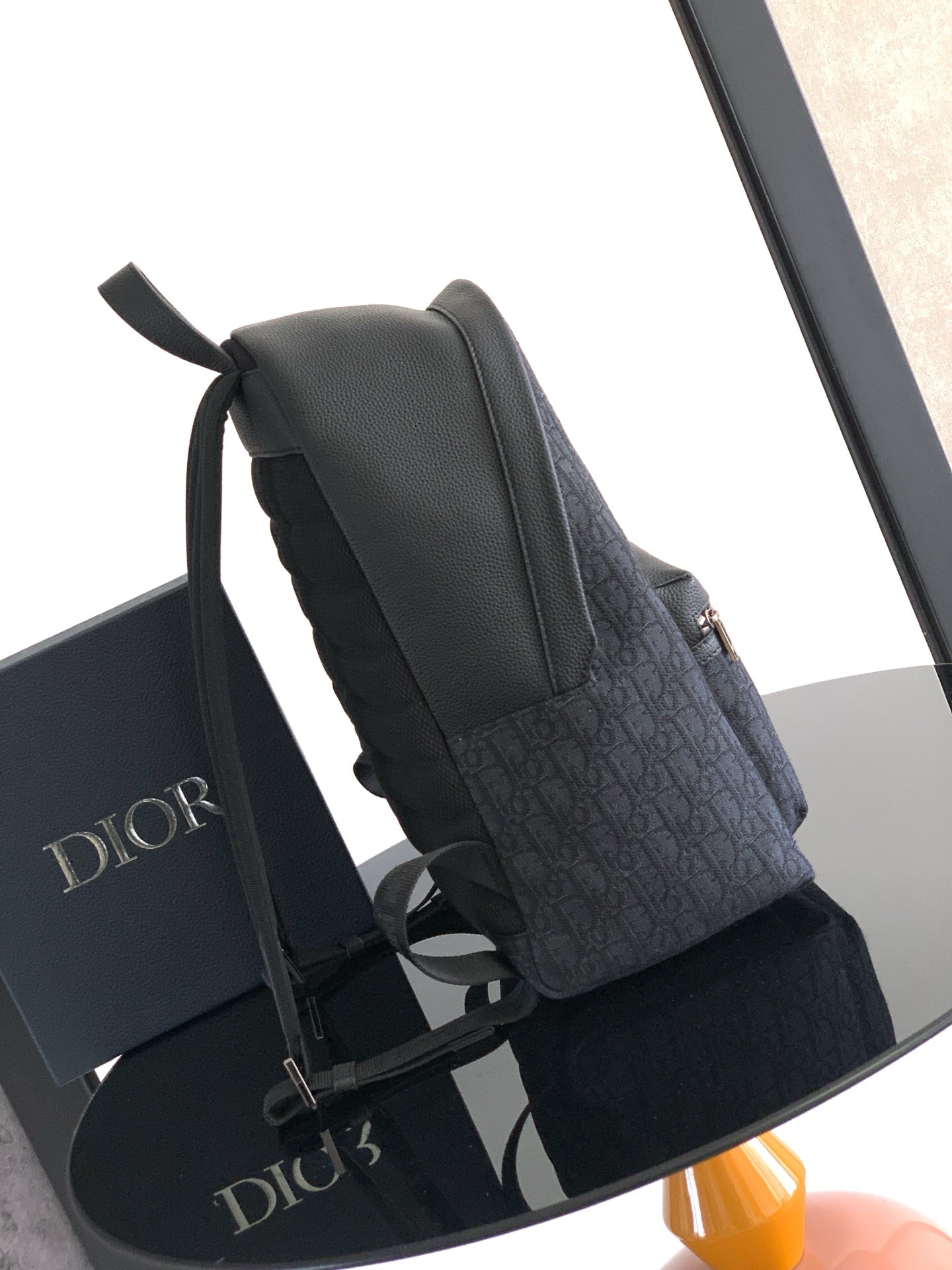 Dior  Rider 2.0 Zipper Backpack Black Cowhide 336219