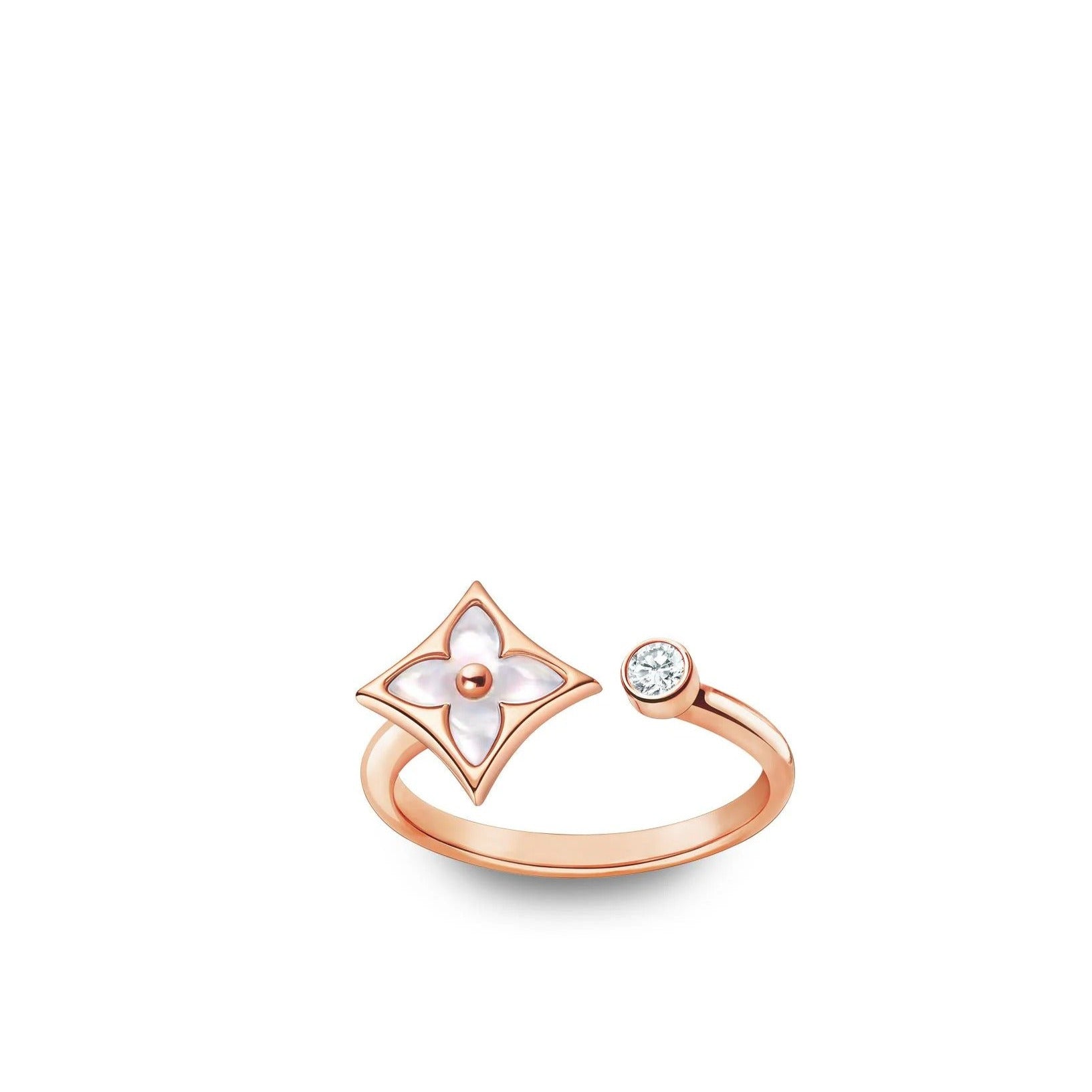 STAR 1 DIAMOND MOP PINK GOLD RING