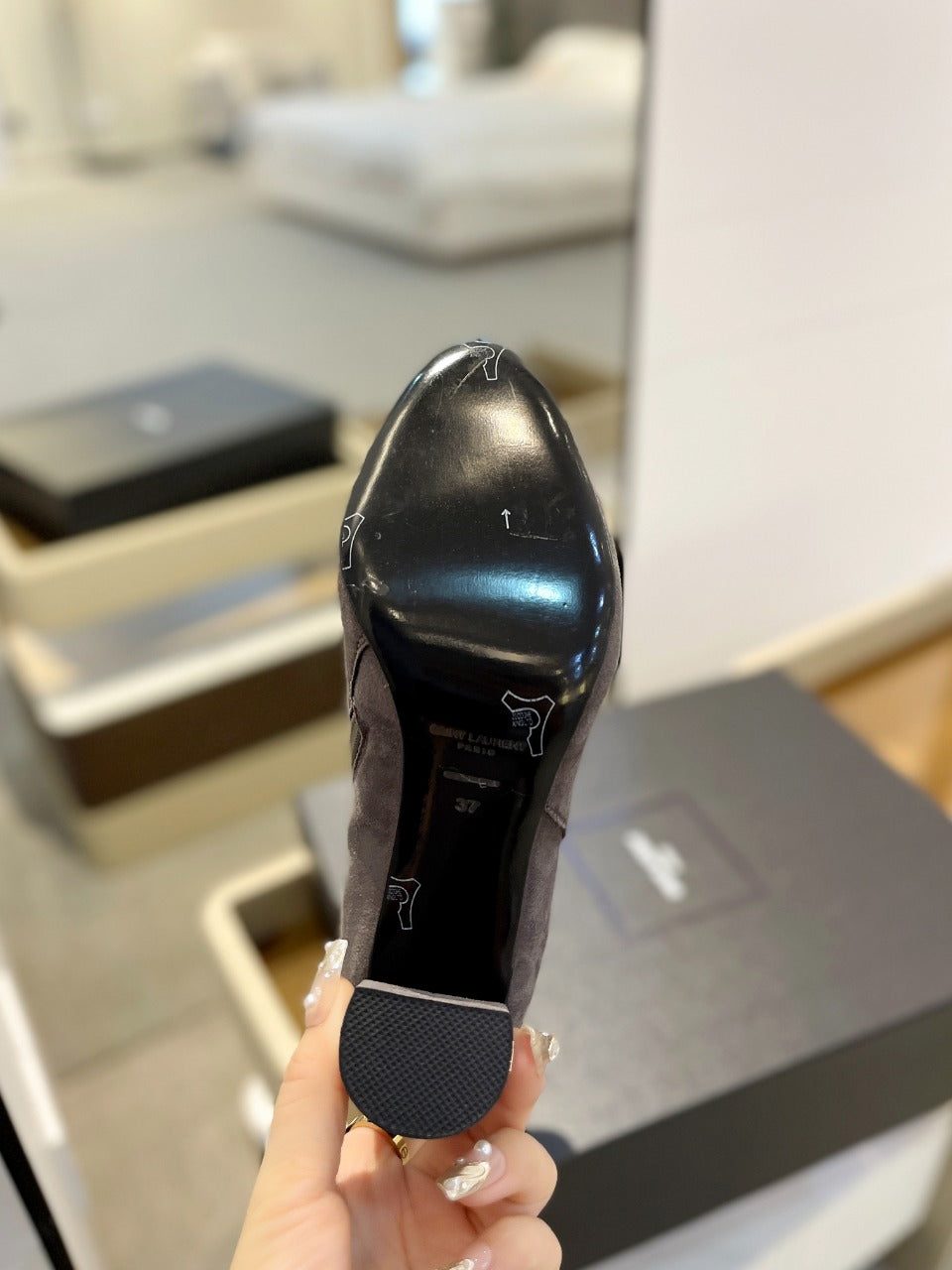 SL HONORÃ‰ BOOTIES GRAY SUEDE