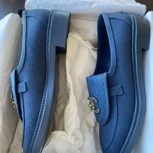 Chanel 2026 Loafer Blue Quilted Suede
