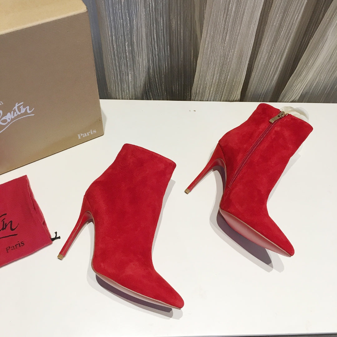 CL So Kate Booty Ankle Boots 100mm Suede Red