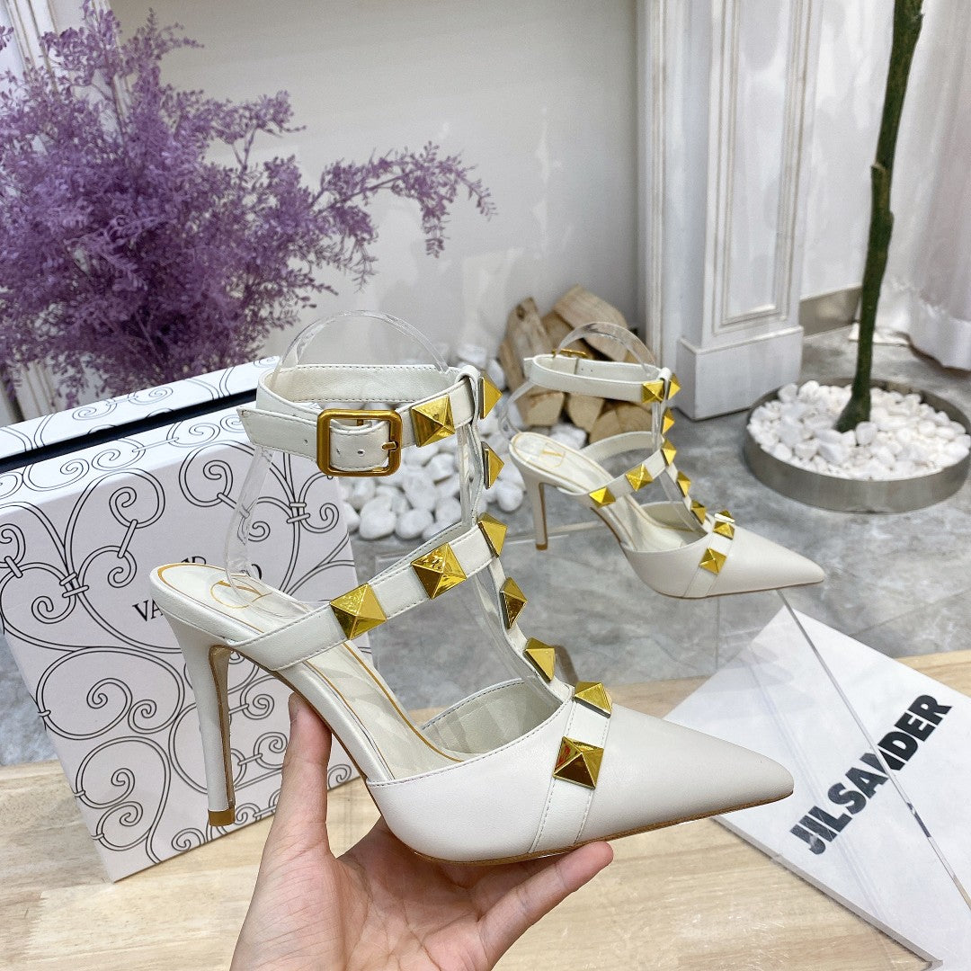 Valentino Rockstud Caged Pump 95mm Sheepskin 239531