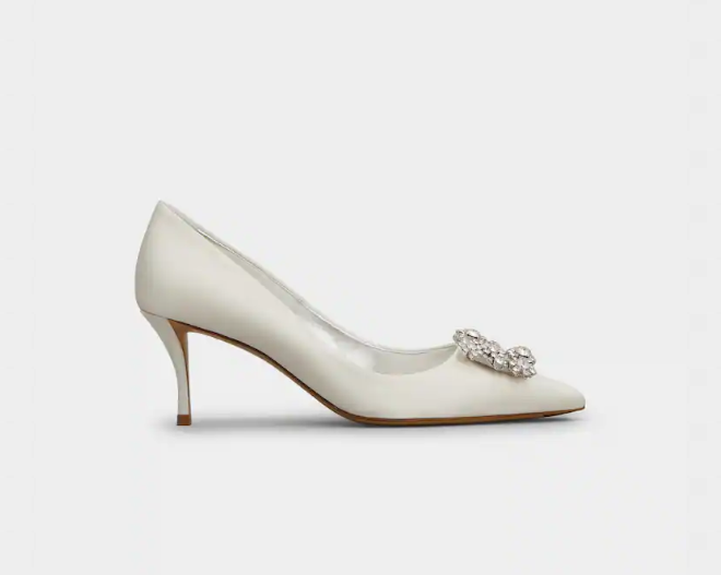 Roger Vivier Efflorescence Pumps 65mm White Silk Blend Satin