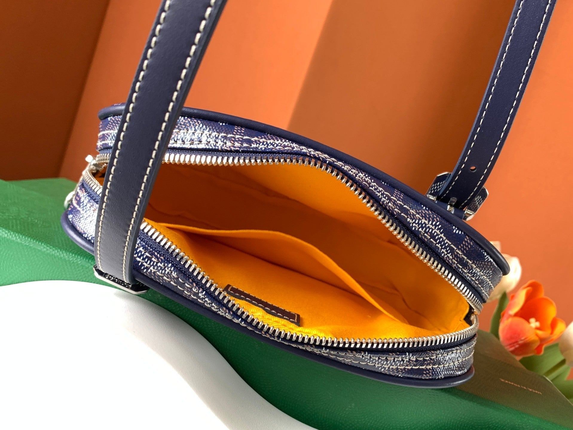 GOYA SECOND-HAND TOAST BAG 21CM NAVY BLUE CANVAS