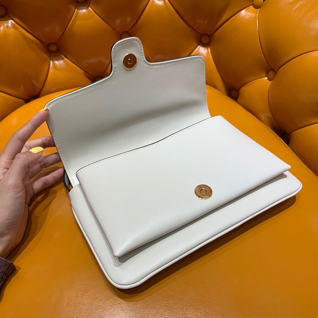 GG Arli Bag 25cm White Calfskin Gold Hardware