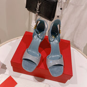 Vlogo Women Summer High Heels 85mm Light Blue