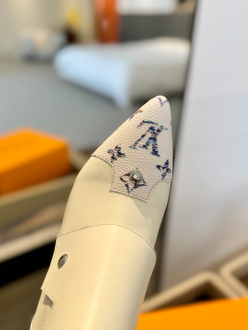 LV Trinity Ankle Boot 75mm White Monogram Calfskin