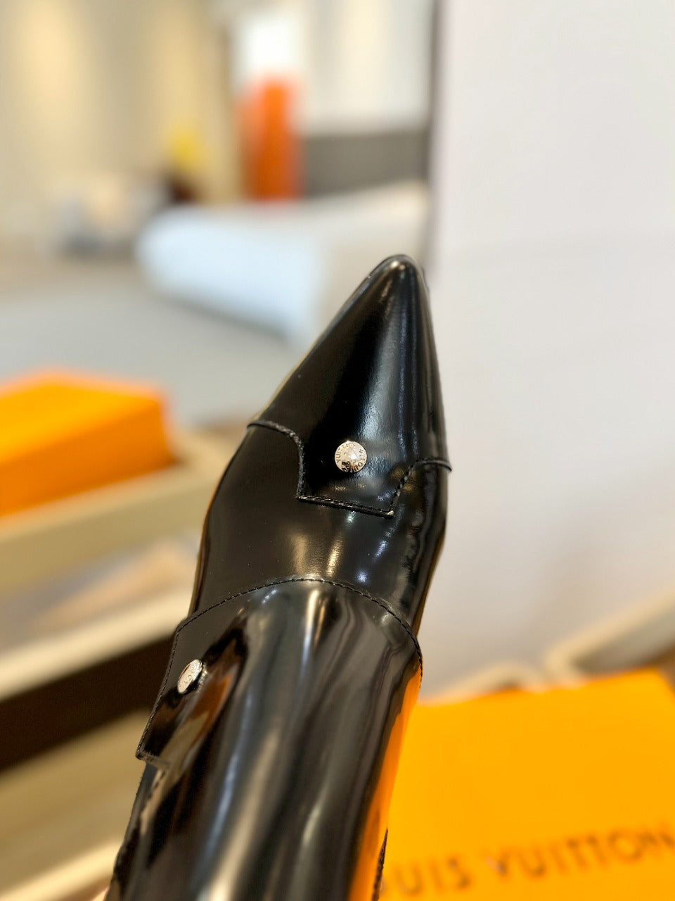 LV Trinity Ankle Boot 75mm Glossy Black Calfskin