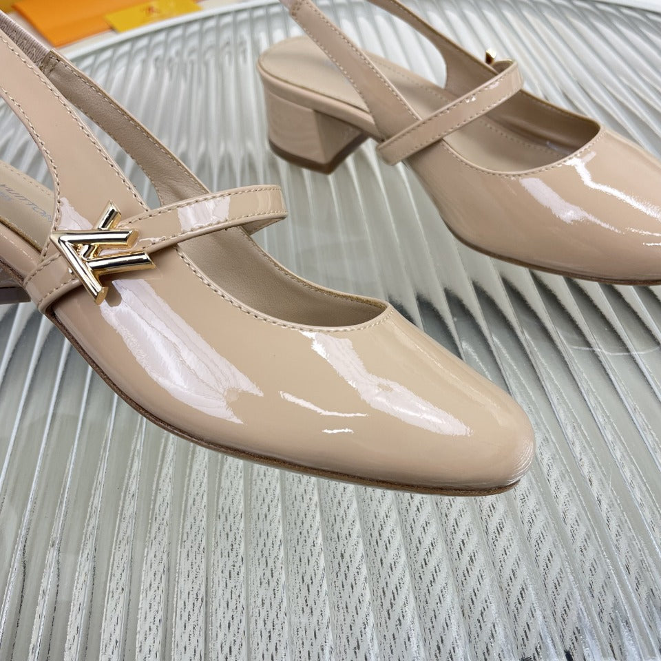 LV Slingback Beige Lambskin