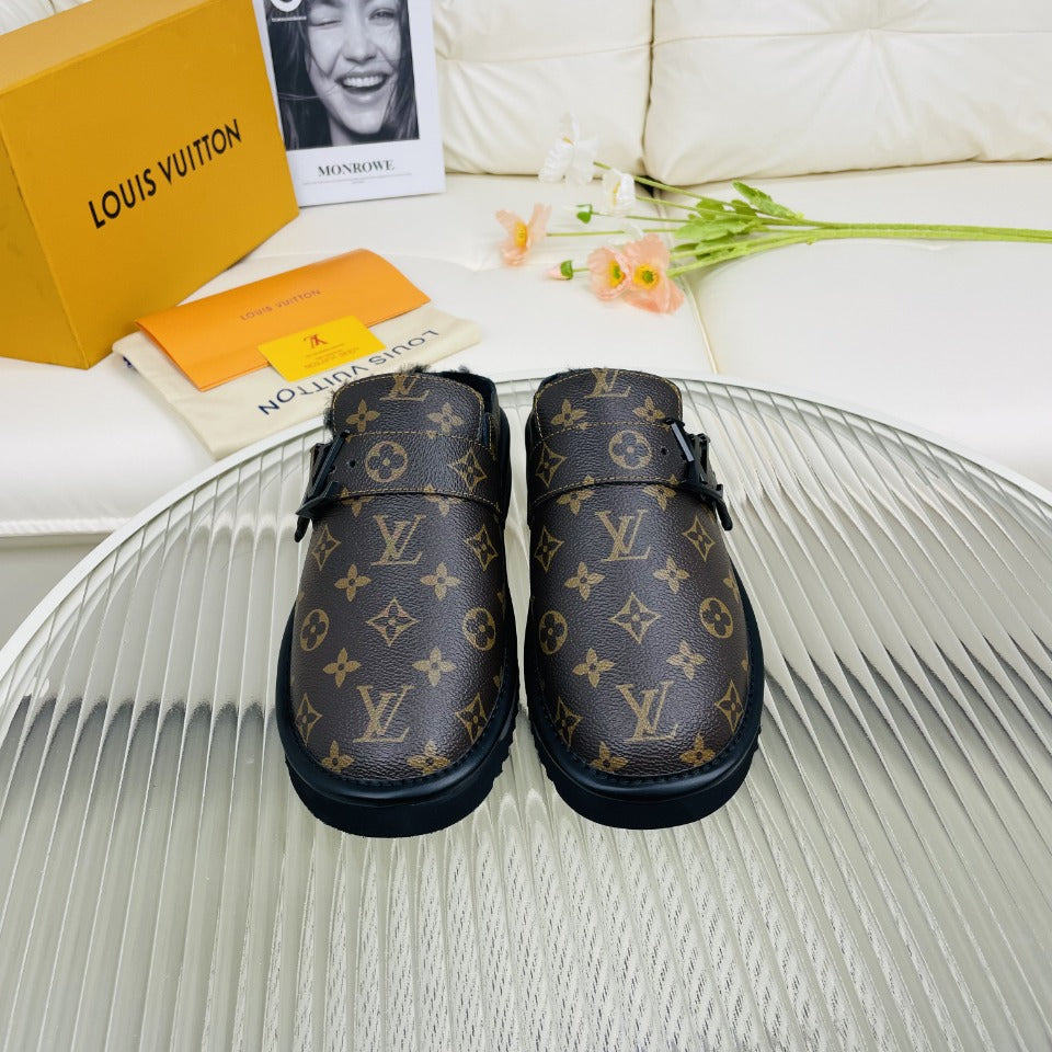 LV Mule Dark Brown Monogram Lambskin