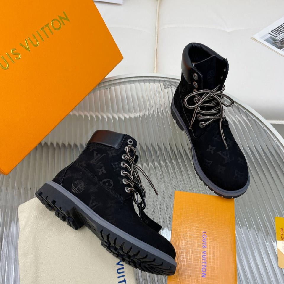 LV x Timberland Ankle Boot 50mm Black Monogram Nubuck Leather