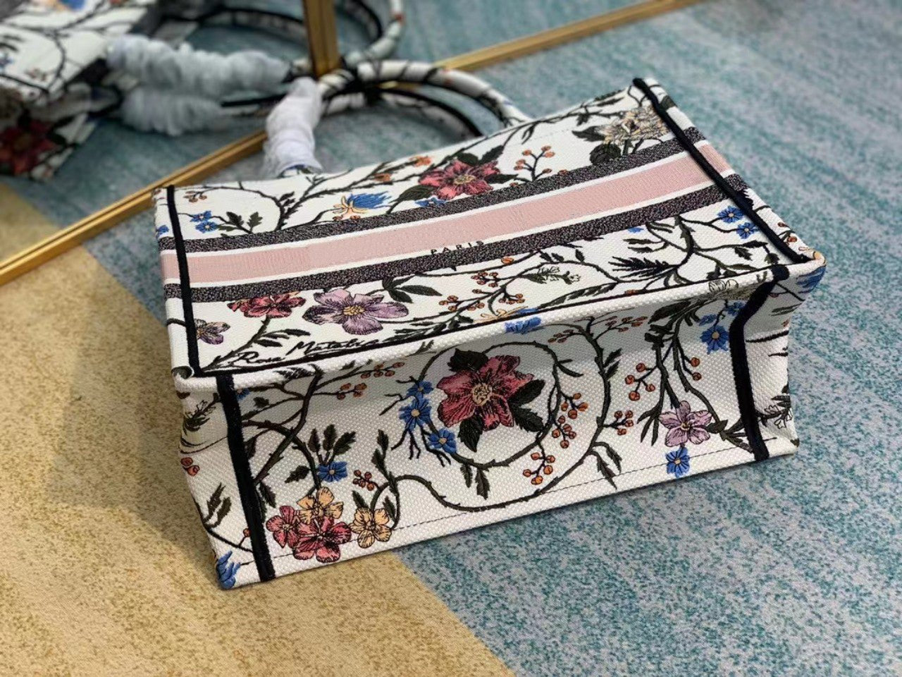 MEDIUM LADY D-LITE 24 PINK MULTI COLOR PAISLEY EMBROIDERY