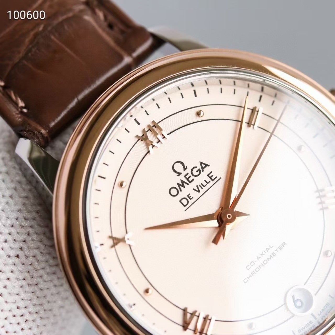 DE VILLE PRESTIGE 36MM ROSE GOLD CASE WHITE DIAL